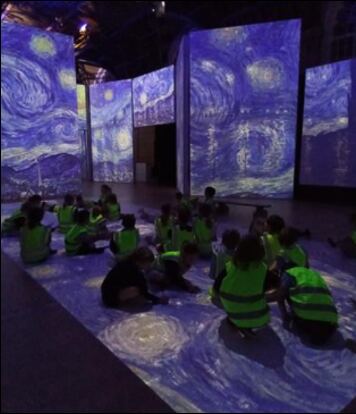 Pupils at an immersive Van Gogh experience